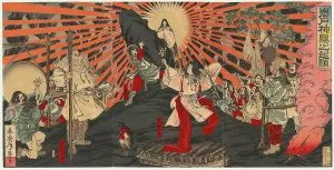 Amaterasu sortant de la caverne de Shunsai Toshimasa